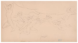 Jules Pascin Study of Youths at the Beach 1910